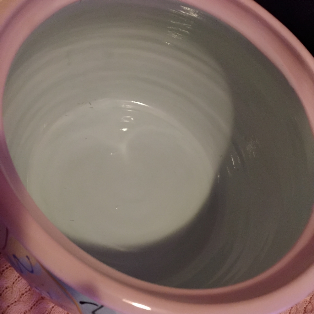 Susan Painter Pottery Ceramic Colorful Vintage 90s Cookie Canister Jar 10x9.5 - Picture 5 of 8